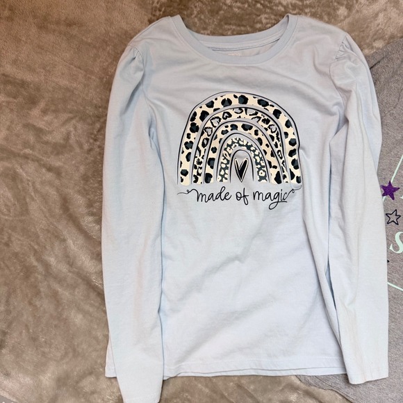 Kids Long Sleeve T Shirts Lot 3 Rainbow Stars Hearts Graphic Tops - Picture 5 of 9